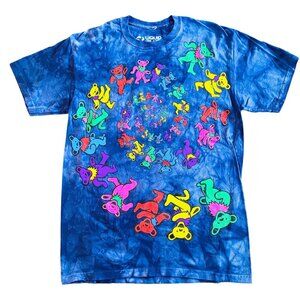 Vintage Liquid Blue Grateful Dead Dancing Bears Med Tye Dye 1995